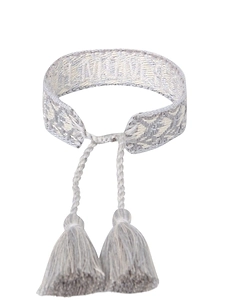 Label K Embroidered Braided Bracelet