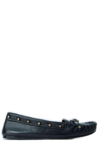 Khaite Milly Studded Bow Flat Shoes