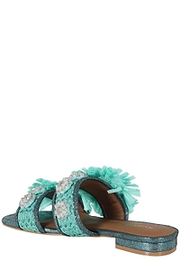 Kurt Geiger London Floral Embellished Slip-On Sandals