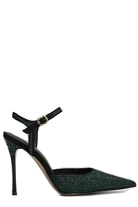 Kurt Geiger London Pointed-Toe Ankle Strap Embellished Pumps