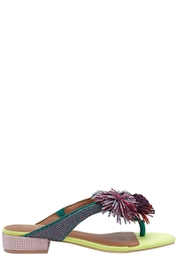 Kurt Geiger London Pom Pom T-Bar Flat Sandals