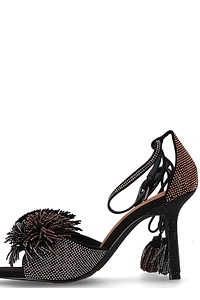 Kurt Geiger London Pom Pom Tie Ankle Sandals