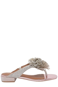 Kurt Geiger London Pom Pom T-Bar Flat Sandals