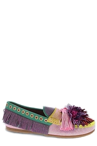 Kurt Geiger London Pompom Tassel Eyelet Trim Loafers
