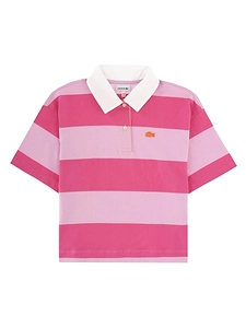 Lacoste Kids Striped Cropped Polo Shirt