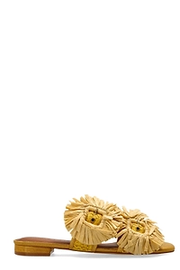 Kurt Geiger Raffia Buckle Flat Sandals