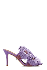 Kurt Geiger Raffia Buckle Heeled Mules