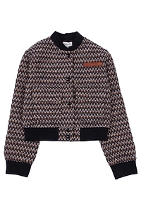 Lanvin Enfant Zigzag Cropped Bomber Jacket