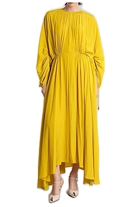 Lanvin Gathered Crewneck Midi Dress