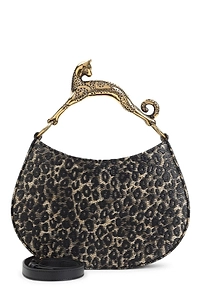 Lanvin Leopard Printed Hobo Cat Bag