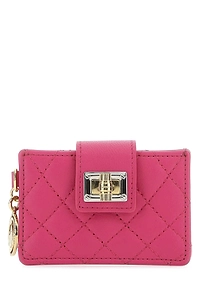 Lanvin Logo Charm Diamond Quilted Wallet