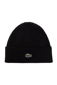 Lacoste Ribbed Logo Beanie Hat