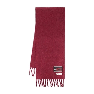 Lanvin Logo Patch Fringed Edge Scarf
