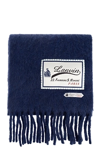 Lanvin Logo Patch Fringed Scarf