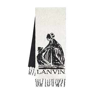 Lanvin Logo Printed Fringed Edge Scarf