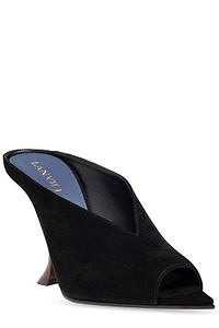 Lanvin Midnight Step Peep-Toe Mules