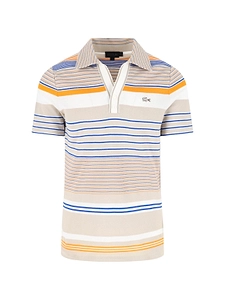 Lacoste Runway Slim Fit Striped Piqué Polo Shirt