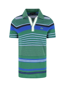 Lacoste Runway Slim Fit Striped Piqué Polo Shirt
