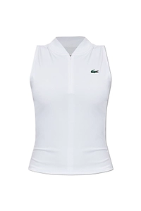 Lacoste Zip Mock-Neck Sleeveless Top