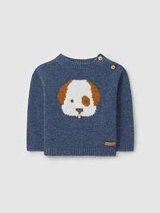 Dog Intarsia Knitted Sweater