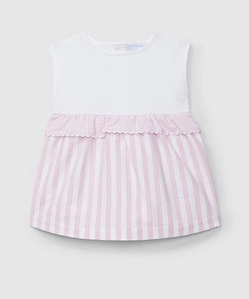 Laranjinha Striped Ruffle Dress