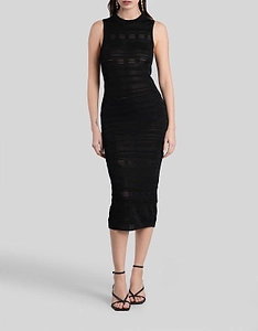 Laneus Open-Back Sleeveless Knitted Dress