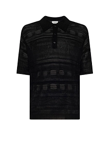Laneus Sheer Knit Polo Shirt