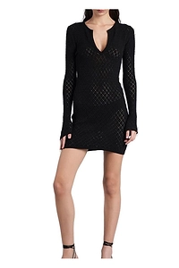 Laneus Slim Fit V-Neck Mini Dress