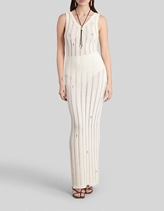 Laneus Sleeveless Distressed Ribbed-Knit Dress