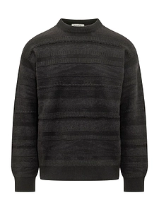 Laneus Textured Crew-Neck Knitted Sweater