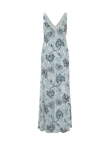 Lauren Ralph Lauren Printed V-Neck Gown Dress