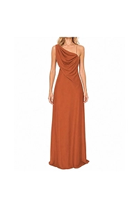 Lauren Ralph Lauren Satin Charmeuse One-Shoulder Gown