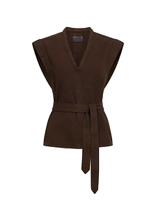 Sleeveless Belted Chasuble Vest