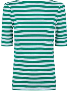 Lauren Ralph Lauren Striped Stretch Boatneck T-Shirt