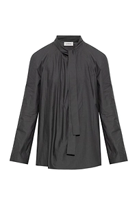 Lemaire Tie-Neck Long-Sleeve Top