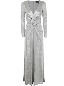 Lauren Ralph Lauren Twist-Detailed Long-Sleeved Gown
