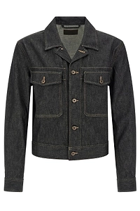 Lemaire Trucker Contrast-Stitch Denim Jacket