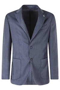L.B.M. 1911 Herringbone Single-Breasted Blazer