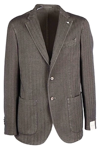 L.B.M. 1911 Herringbone V-Neck Jacket