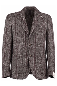 L.B.M. 1911 Single-Breasted Checked Jacket