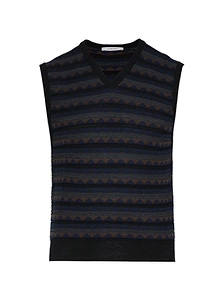 Lemaire V-Neck Geometric Patterned Vest