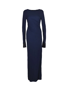 Lanvin Draped Long-Sleeve Dress