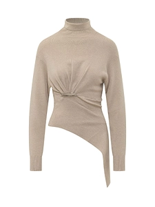 Lanvin Draped Asymmetric Knitted Sweater