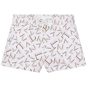 Lanvin Enfant All-Over Logo Printed Drawstring Shorts