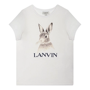 Lanvin Enfant Botanica Rabbit-Print Jersey T-Shirt