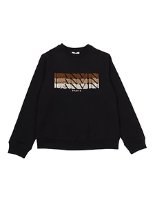 Lanvin Enfant Flocked-Logo Crewneck Sweatshirt