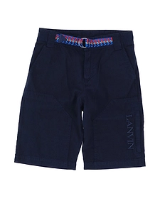 Lanvin Enfant Logo Embroidered Belted Shorts