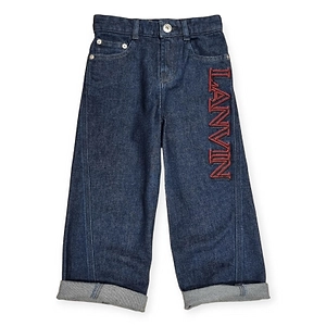 Lanvin Enfant Logo Embroidered Straight Leg Jeans