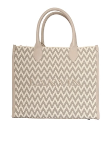 Logo Embroidered Zigzag Tote Bag