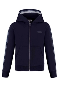 Lanvin Enfant Logo Embroidered Zip-Up Hoodie